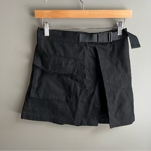 Black Cargo Mini Skirt
